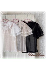 Cheese Cocoa Little Lullaby Double Layer Flying Sleeve Blouse(Leftovers/Full Payment Without Shipping)